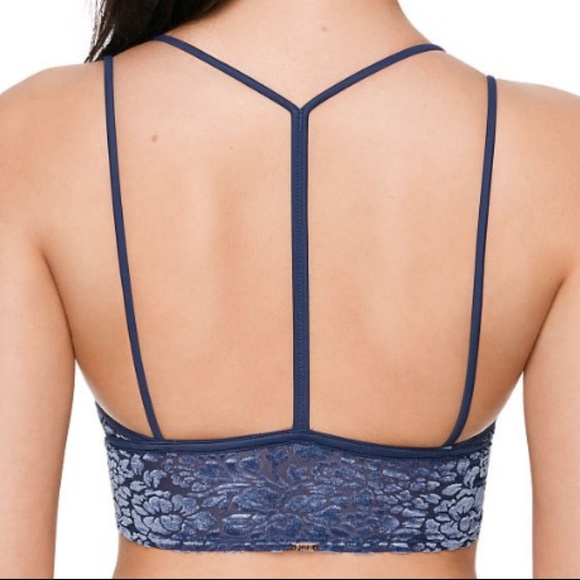 PINK Victoria's Secret Blue Velvet Bralette - Picture 2 of 5